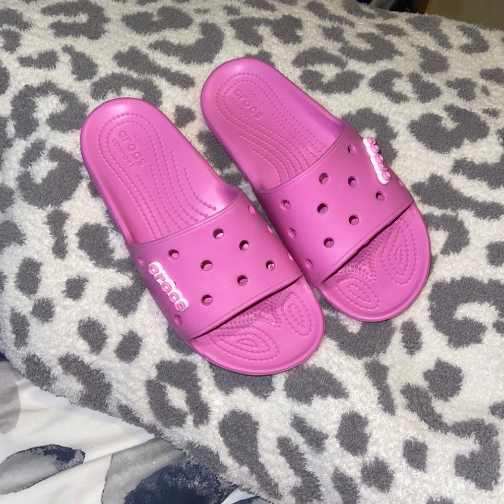 Pink Croc Slides - image 1